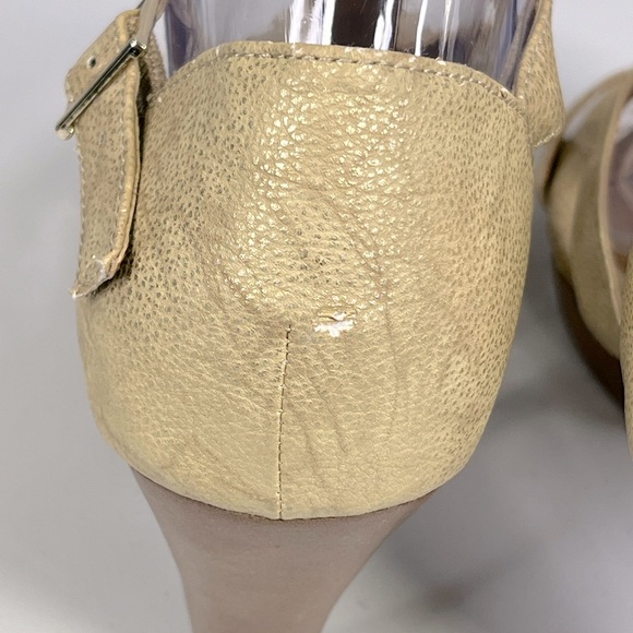 AVENUE Chrissy Vegan Leather Strappy Heels Gold-9W - Picture 8 of 9